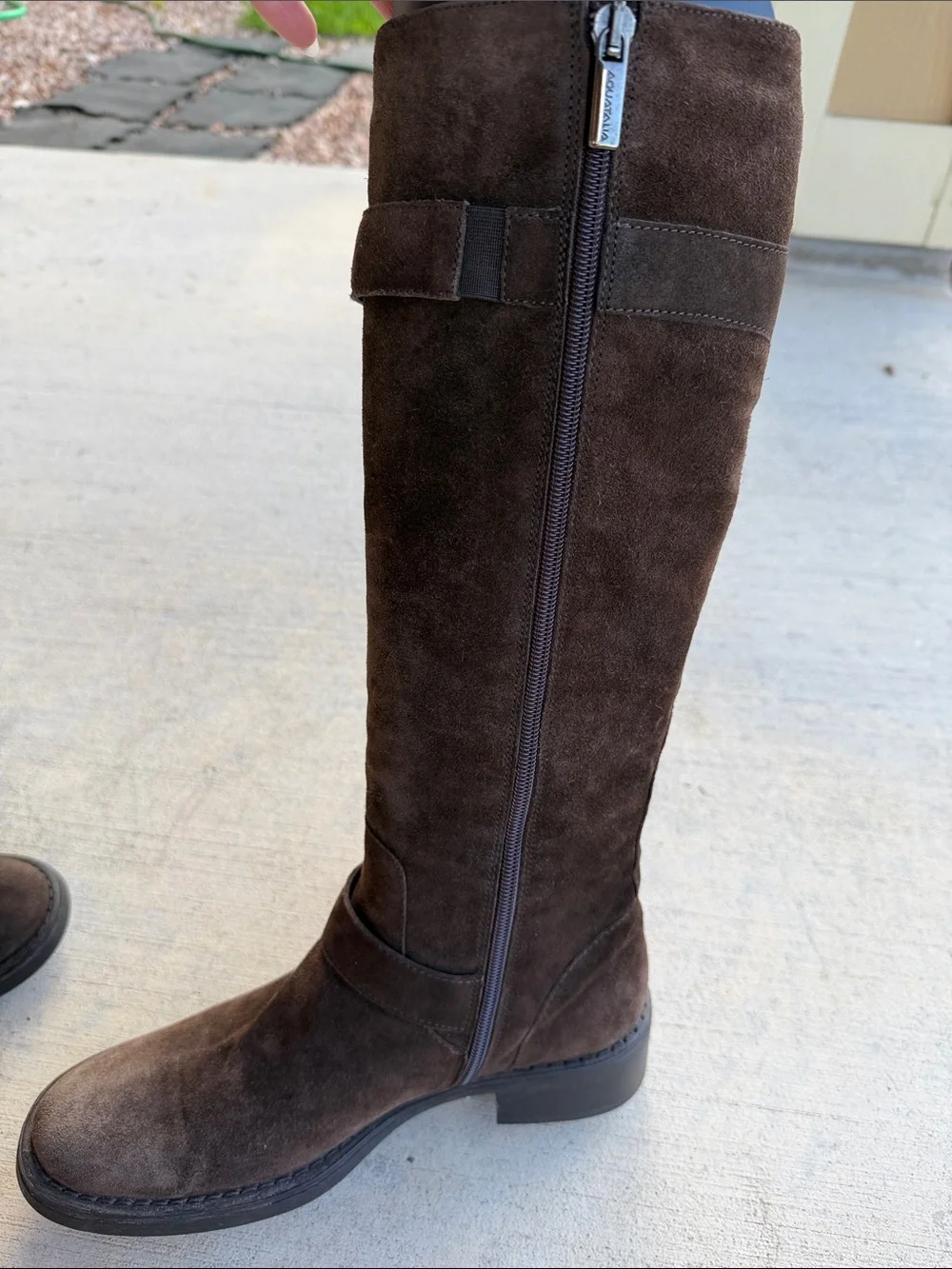 Aquatalia Brown Suede Over-the-Knee Riding Boots